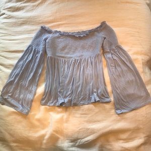 Target periwinkle off the shoulder top